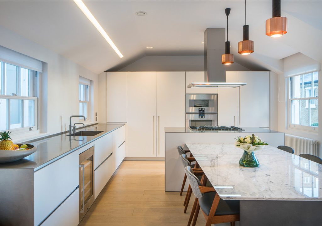 Lancaster gate kitchen lighting design