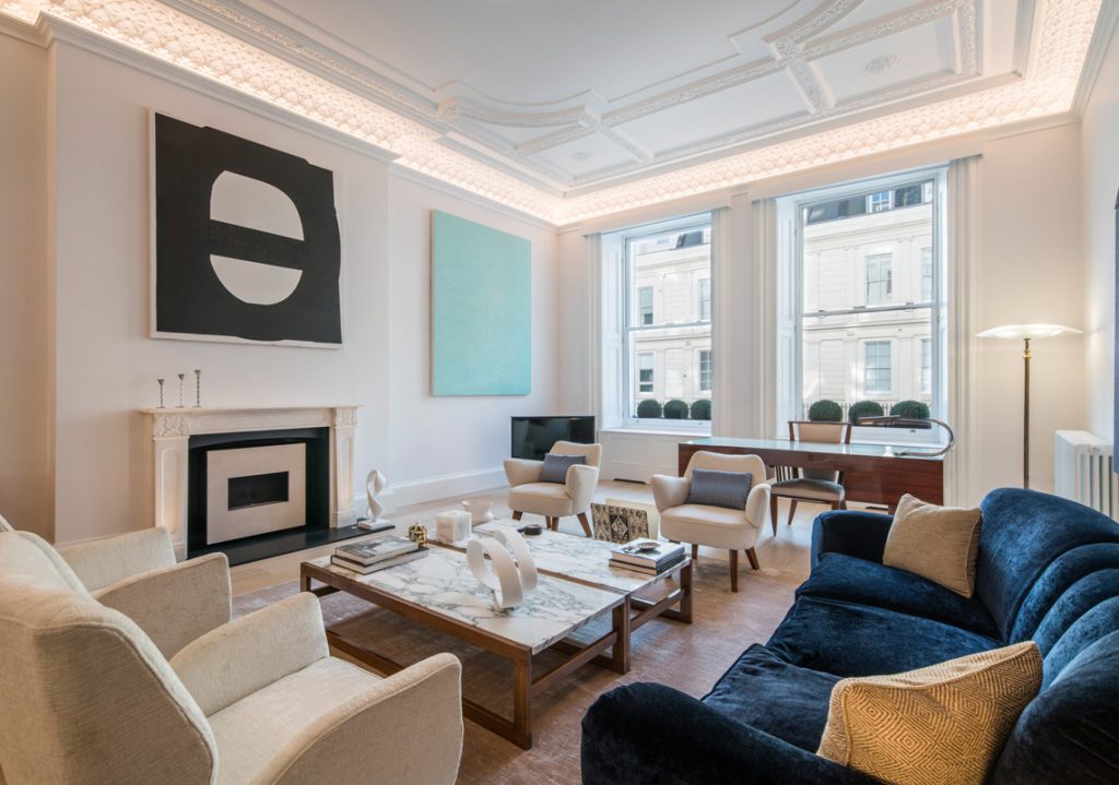 Reception room lighting design