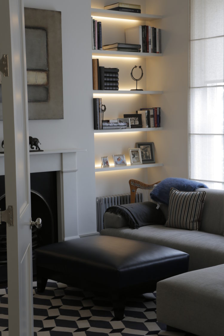 living room shelf lighting ideas